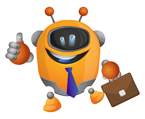 Image showing Robot as a businessman illustration vector on white background