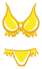 Image showing A yellow women\'s swimsuit vector or color illustration