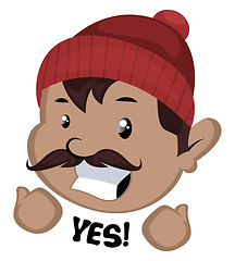 Image showing Man is saying yes, illustration, vector on white background.