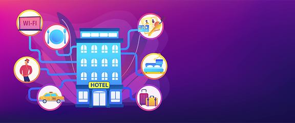 Image showing Hospitality management concept banner header