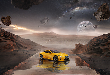 Image showing Lexus on Mars - unstoppable car for your intergalactic travel