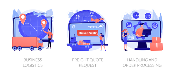 Image showing Smart logistics technologies abstract concept vector illustrations.