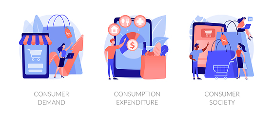 Image showing Consumer society abstract concept vector illustrations.