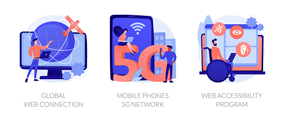 Image showing Global network communication abstract concept vector illustrations.