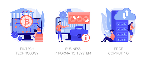 Image showing IT infrastructure and technology integration abstract concept vector illustrations.