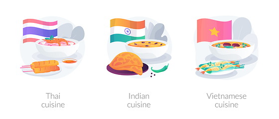 Image showing Oriental cuisine abstract concept vector illustrations.