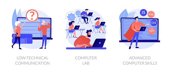 Image showing Computer skills requirement abstract concept vector illustrations.