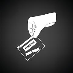 Image showing Hand holding evidence pocket icon