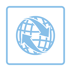 Image showing Globe with arrows icon