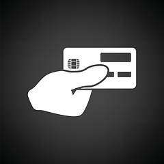 Image showing Hand holding credit card icon