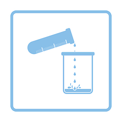 Image showing Icon of chemistry beaker pour liquid in flask