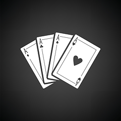 Image showing Set of four card icons