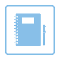 Image showing Exercise book with pen icon