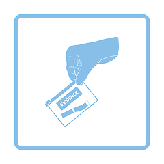 Image showing Hand holding evidence pocket icon