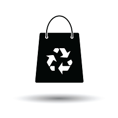 Image showing Shopping bag with recycle sign icon