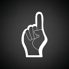 Image showing Fan foam hand with number one gesture icon