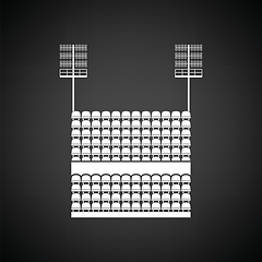 Image showing Stadium tribune with seats and light mast icon