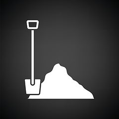 Image showing Icon of Construction shovel and sand