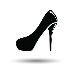 Image showing Female shoe with high heel icon