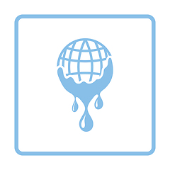 Image showing Planet flowing down water icon