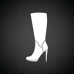 Image showing Autumn woman high heel boot icon