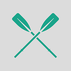 Image showing Icon of  boat oars