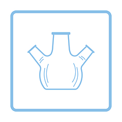 Image showing Icon of chemistry round bottom flask with triple throat