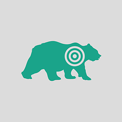 Image showing Bear silhouette with target  icon