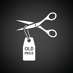 Image showing Scissors cut old price tag icon