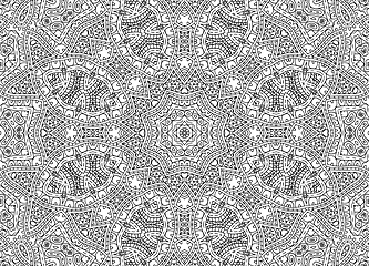 Image showing Black and white abstract outline concentric pattern