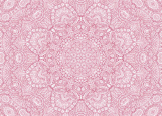 Image showing Abstract concentric outline pink pattern