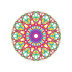 Image showing Abstract sphere from colorful lines pattern