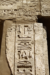 Image showing Ancient egyptian hieroglyphs in the Karnak Temple