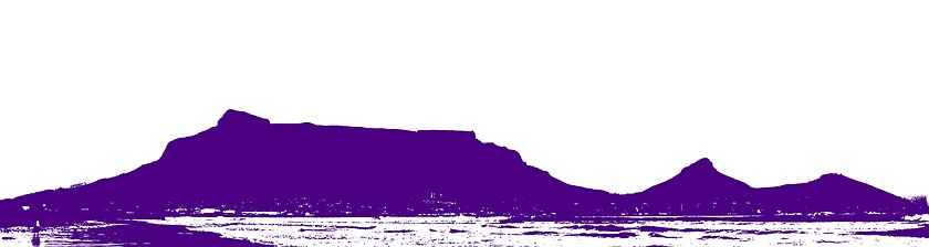 Image showing Silhouette of Table Mountain monochrome