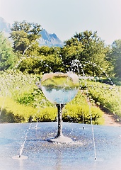 Image showing water fountain with a wine glass