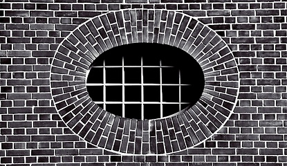 Image showing oval window with brick work