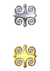 Image showing 3d golden and silver ornaments