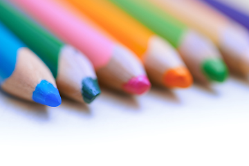 Image showing Colorful pencils in a row