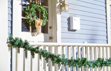 Image showing House decorated with Christmas ornament