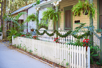 Image showing House decorated with Christmas ornament