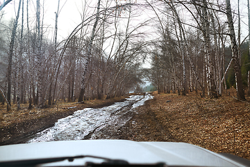 Image showing Road trip through the nature of USA Car point of view