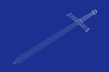 Image showing 3d model of medieval sword