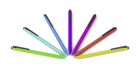 Image showing Group of pens with different colors
