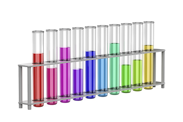 Image showing Test tubes in a rack