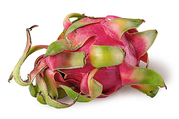 Image showing Dragon fruit horizontally isolated on a white