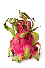 Image showing Dragon fruit vertically isolated on a white