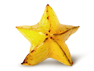 Image showing Ripe starfruit front view isolated on white