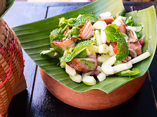 Image showing Thai food, Nam Tok Moo