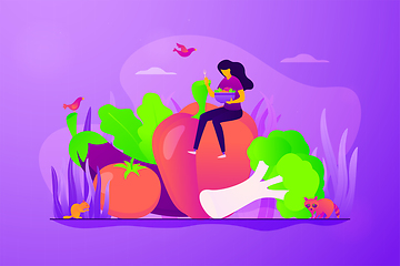 Image showing Vegetarianism concept vector illustration.