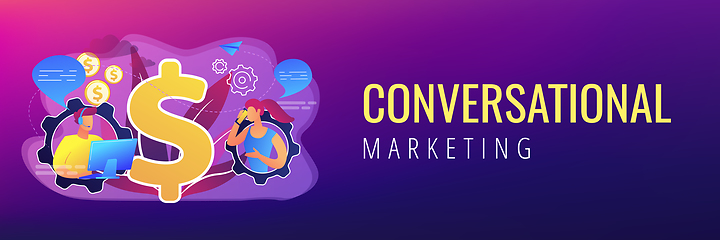 Image showing Conversational sales concept banner header.